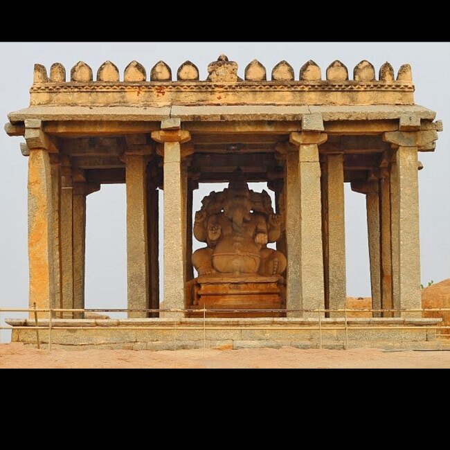 Sassive Kalu & Kadale Kalu Ganesha temple in Hampi, Karnataka On the
