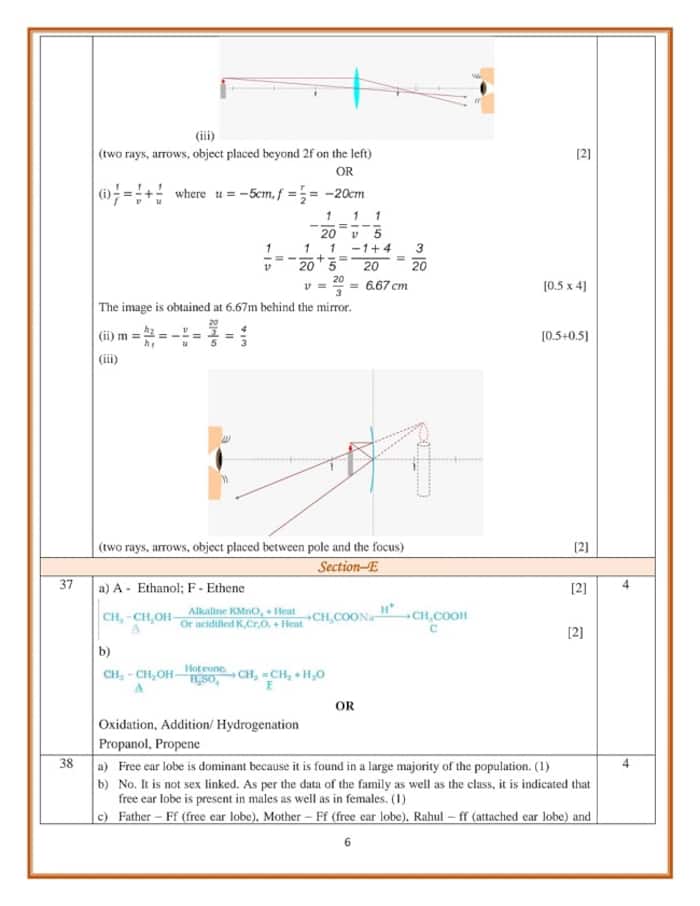 CBSE Class 10th Science Sample Paper 2023-24 And Marking Scheme ...