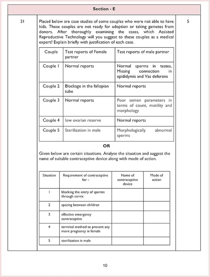 ARIHANT SAMPLE PAPER BIOLOGY CLASS 12 PDF DOWNLOAD 2023 visual data 6