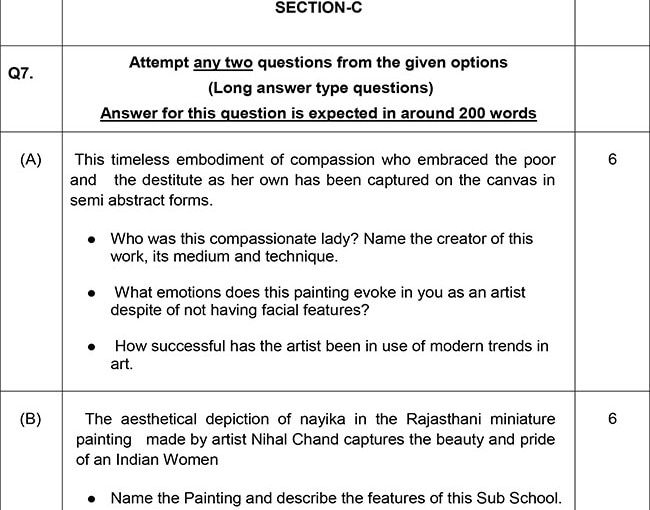 CBSE Class 12th Applied Art Art) Sample Paper 202324. See PHOTOS HERE