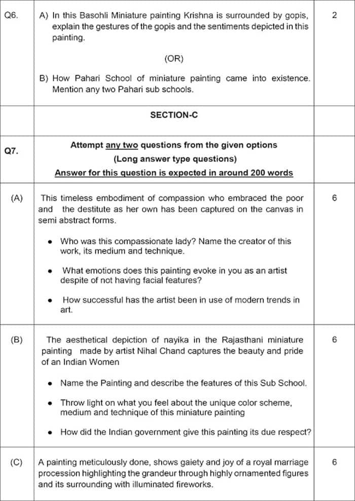 CBSE Class 12th Applied Art Art) Sample Paper 202324. See PHOTOS HERE
