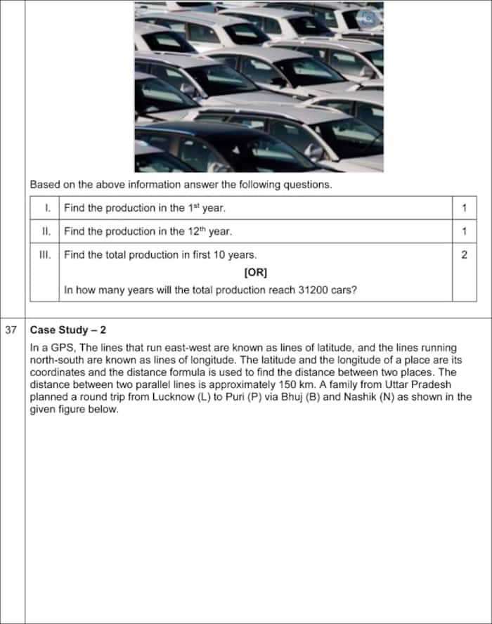 CBSE Class 10th Mathematics (Basic) Sample Paper 202223. See PHOTOS HERE