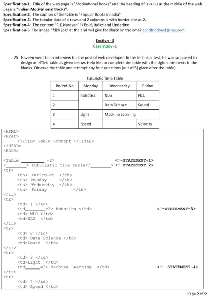 CBSE Class 10th Computer Applications Sample Paper 202223. See PHOTOS HERE
