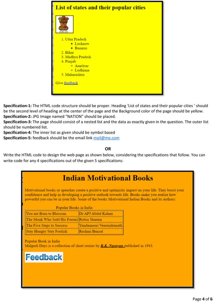 CBSE Class 10th Computer Applications Sample Paper 202223. See PHOTOS HERE