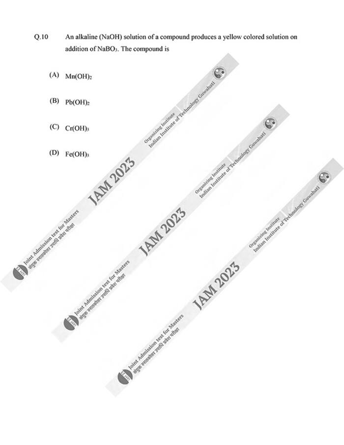 IIT JAM 2023 Chemistry (CY) Question Papers