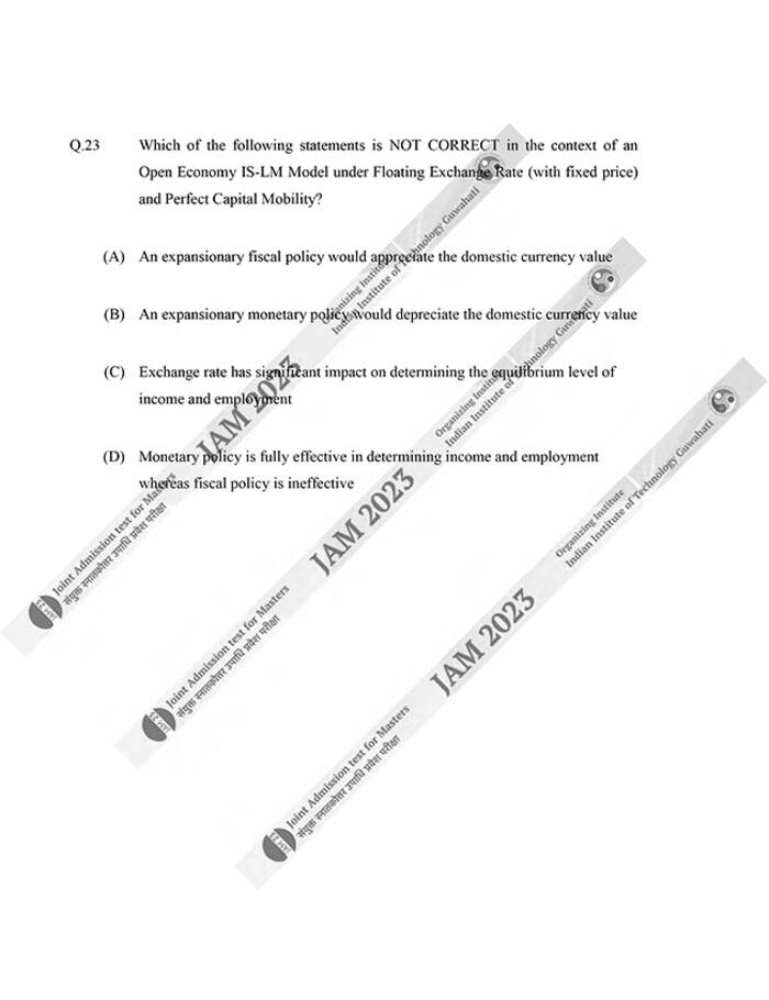 Iit Jam 2023 Economics En Question Papers