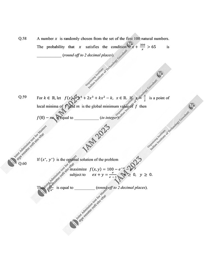 IIT JAM 2023 Economics (EN) Question Papers