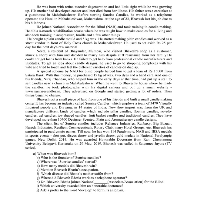 Karnataka 2nd PUC English Model Question Papers 2024