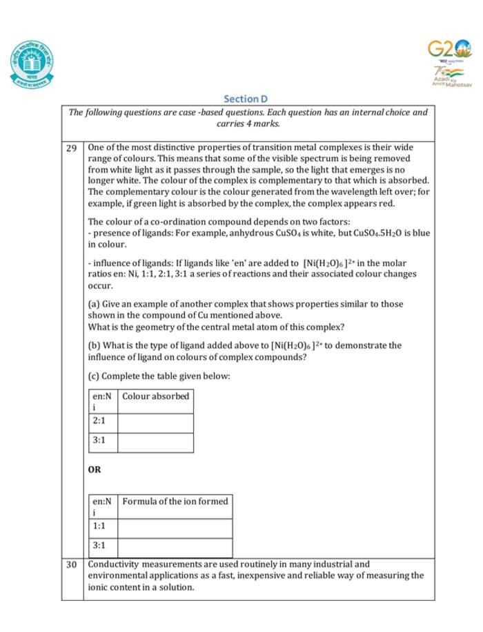 Cbse Class 12 Chemistry Additional Practice Question Papers 2023 24