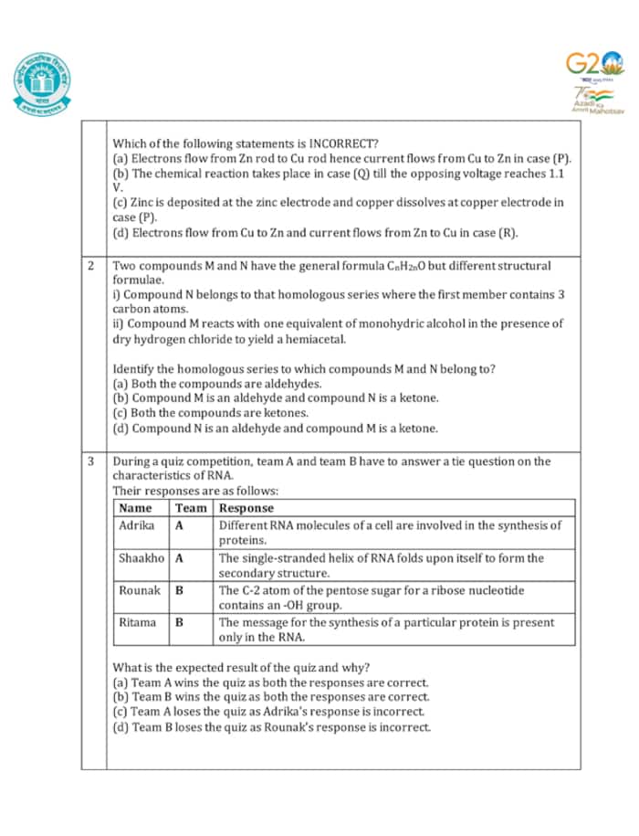 CBSE Class 12 Chemistry Additional Practice Question Papers 2023–24