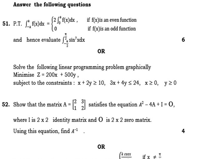 Karnataka 2nd PUC Mathematics Model Question Papers 2024