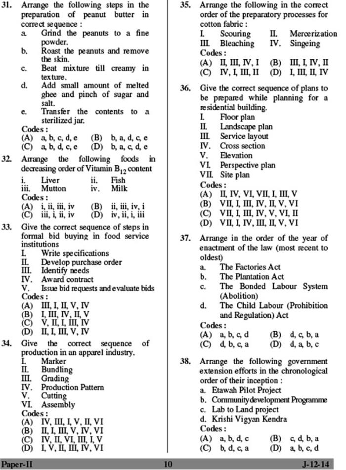 UGC NET June 2014 Home Science (Paper-II) Question Paper