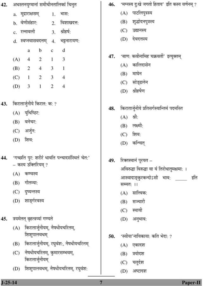 UGC NET June 2014 Sanskrit (PaperII) Question Paper