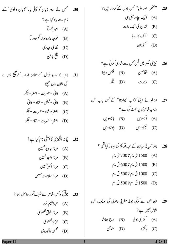 Ugc Net June 2014 Urdu Paper Ii Question Paper