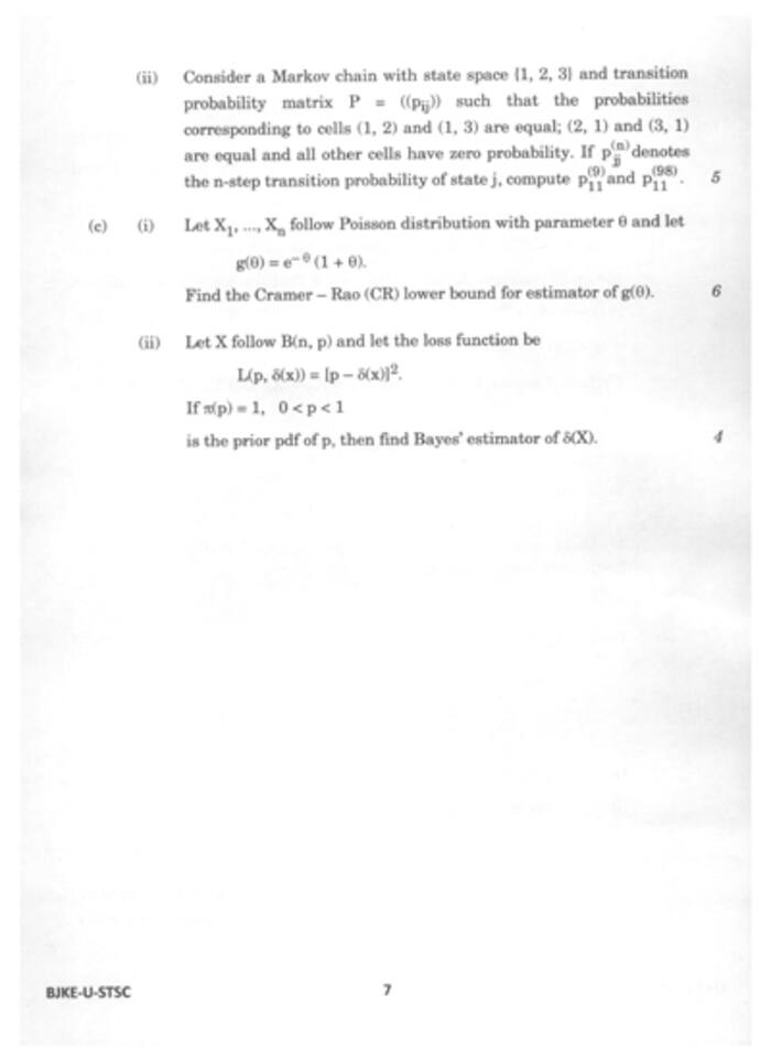 IFS (Main) Exam Statistics (PaperI) Question Paper 2023