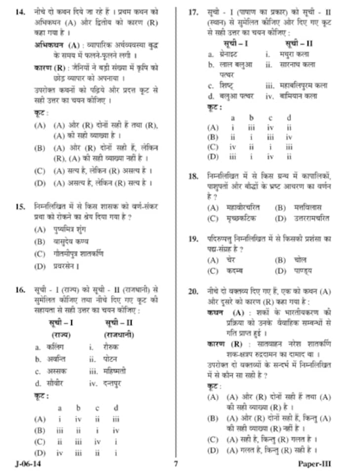 UGC NET June 2014 History (PaperIII) Question Paper