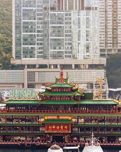 The Legendary Floating Restaurant Jumbo in Hong Kong Sinks