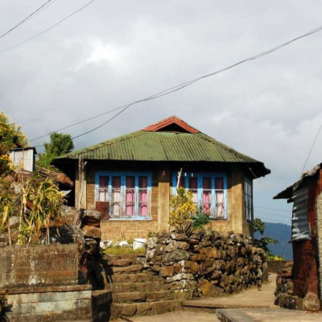 A house in the locality of Khonoma village in Nagaland