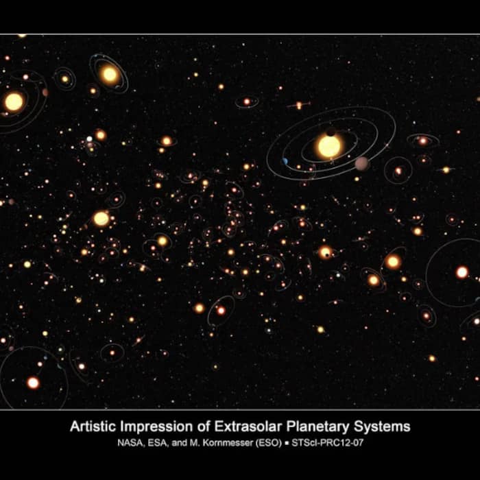 A NASA illustration showing how common planets are around the stars in the Milky Way.