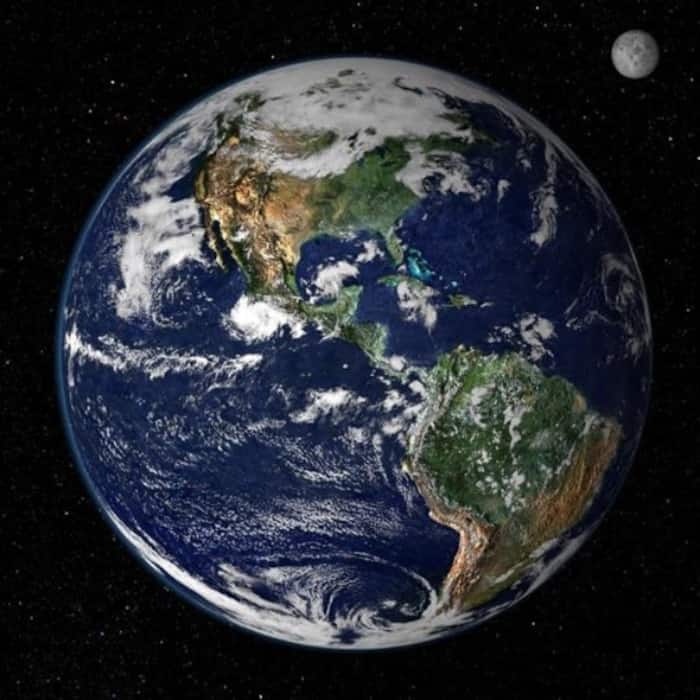 A NASA image showing true-colors of Earth