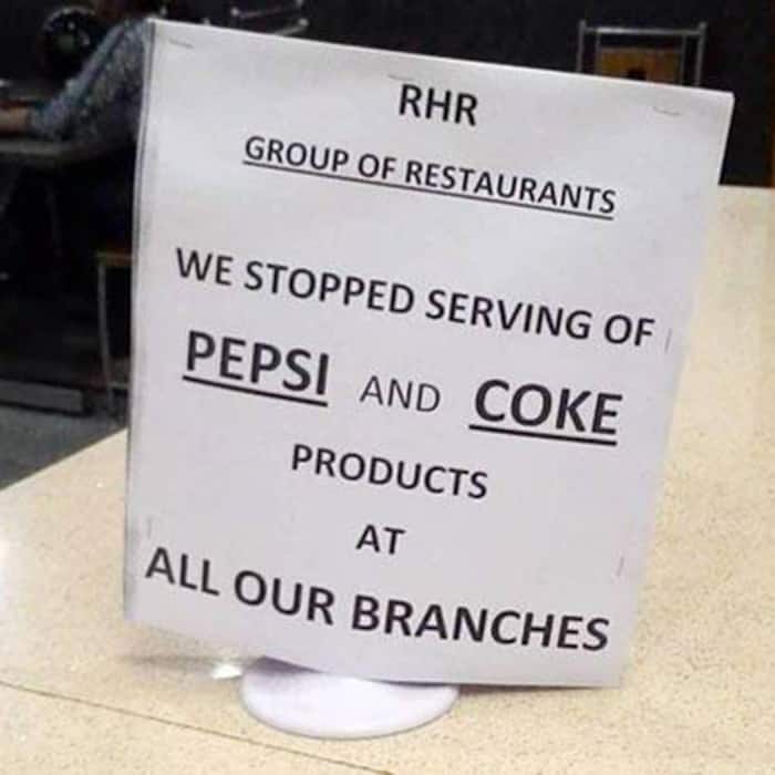 A quote reading out the ban of Pepsi and Coca Cola in Tamil Nadu