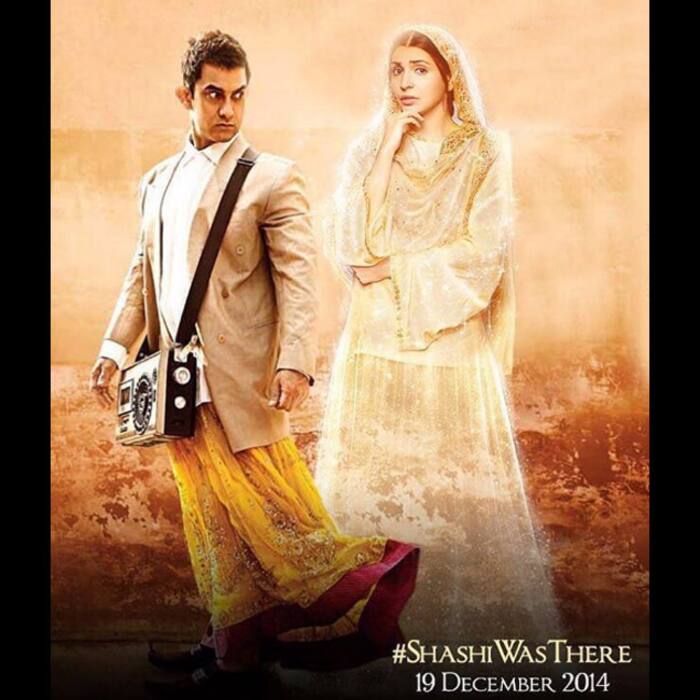 Aamir Khan from PK and Anushka Sharma promoting Phillauri