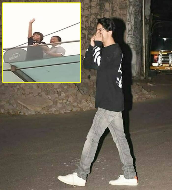 AbRam Khan comes out at the balcony and waves to the fans after brother Aryan Khans bail order