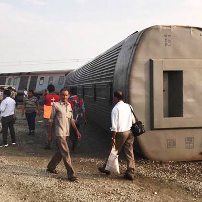 Accident site of Kaifiyat express in Auraiya