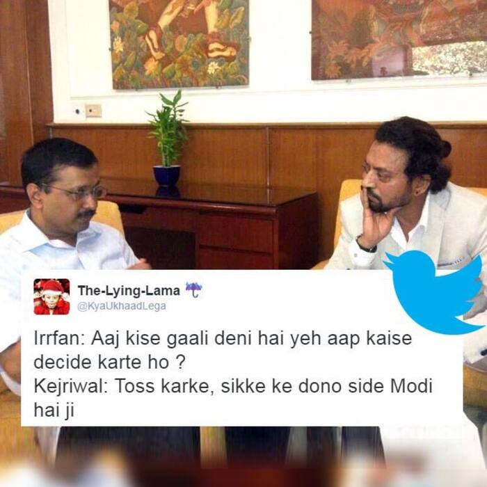 Actor Irrfan Khan meets Arvind Kejriwal