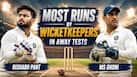 Adam Gilchrist to Rishabh Pant to MS Dhoni: Wicketkeepers with MOST runs in 'away' Tests Adam Gilchrist to Rishabh Pant to MS Dhoni: Wicketkeepers with MOST runs in 'away' Tests