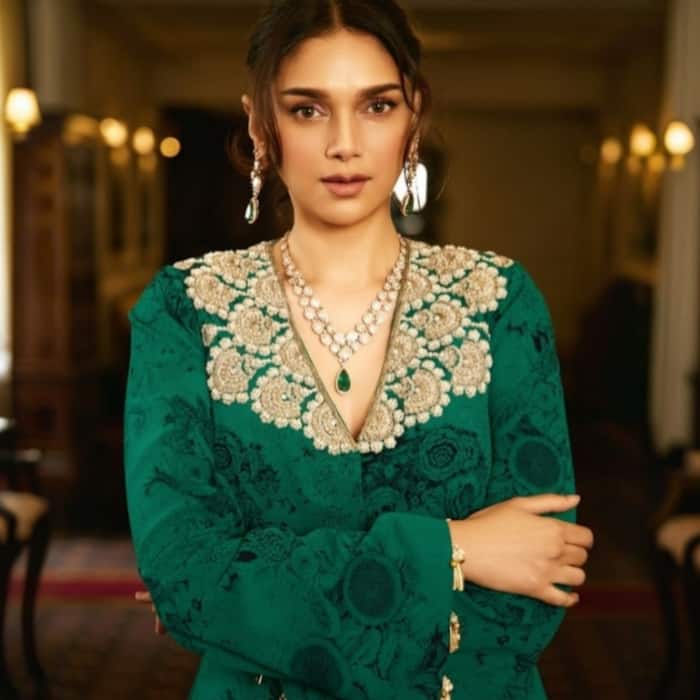 Aditi Rao Hydari Raises Glam Level in Latest Pictures in Teal Ensemble