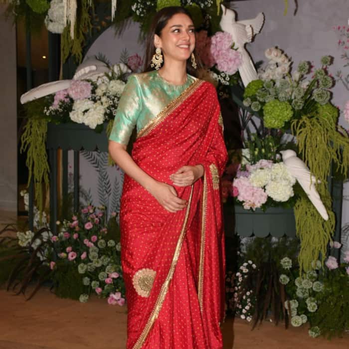Aditis Stunning Red Saree