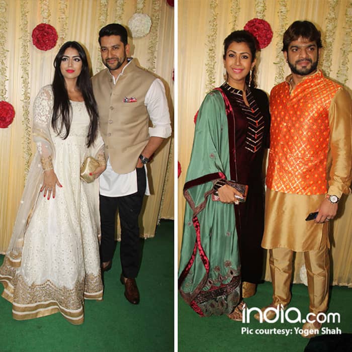 Aftab Shivdesani with wife Nin Dusanj and Karan Patel with wife Ankita