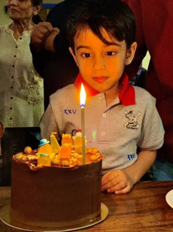 Ahil with his cake