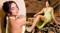 Ahsaas Channa Sizzles in Sexy Green Thigh-High-Slit Gown - See Viral Photos