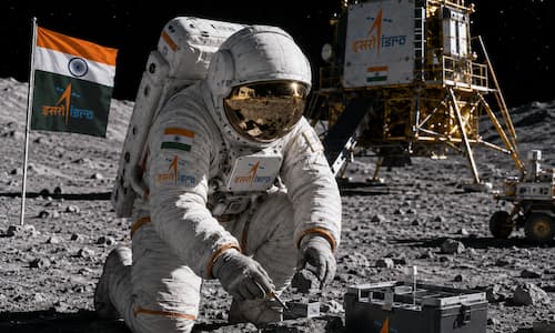 AI imagines NASA and ISRO unite for Joint Moon base mission | In Pictures