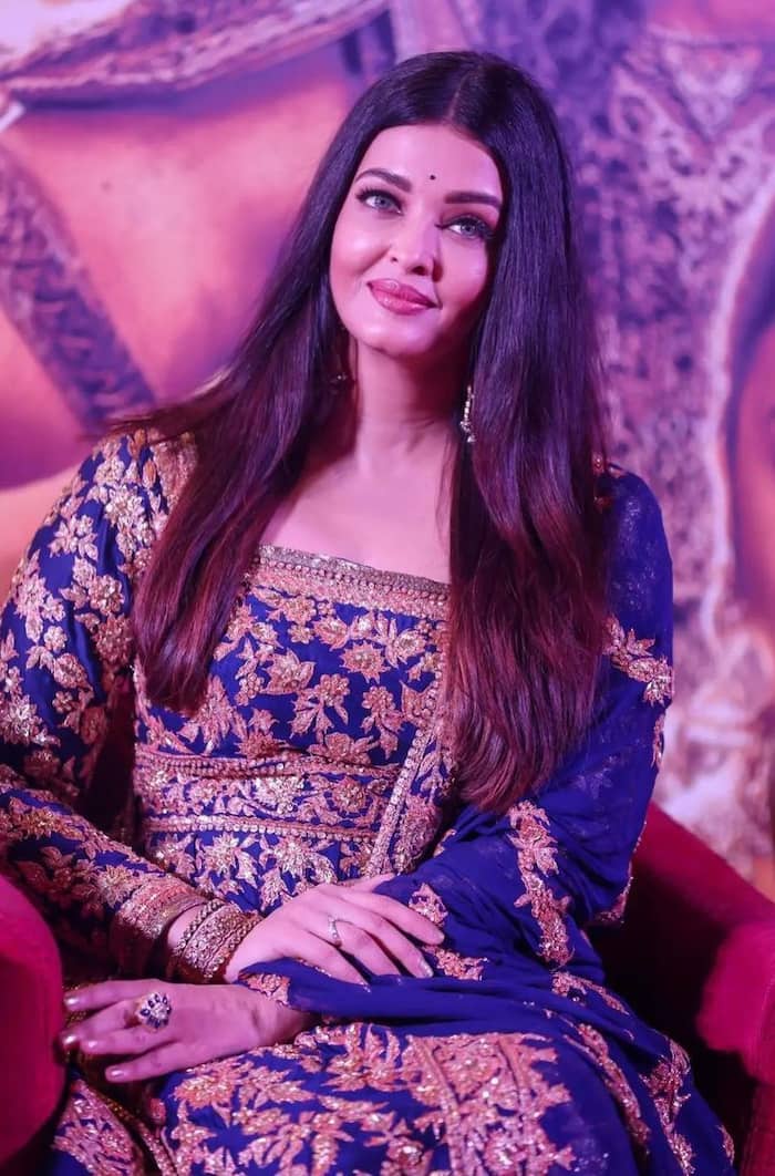Aishwarya Rai Bachchan in a navy blue kalidaar set