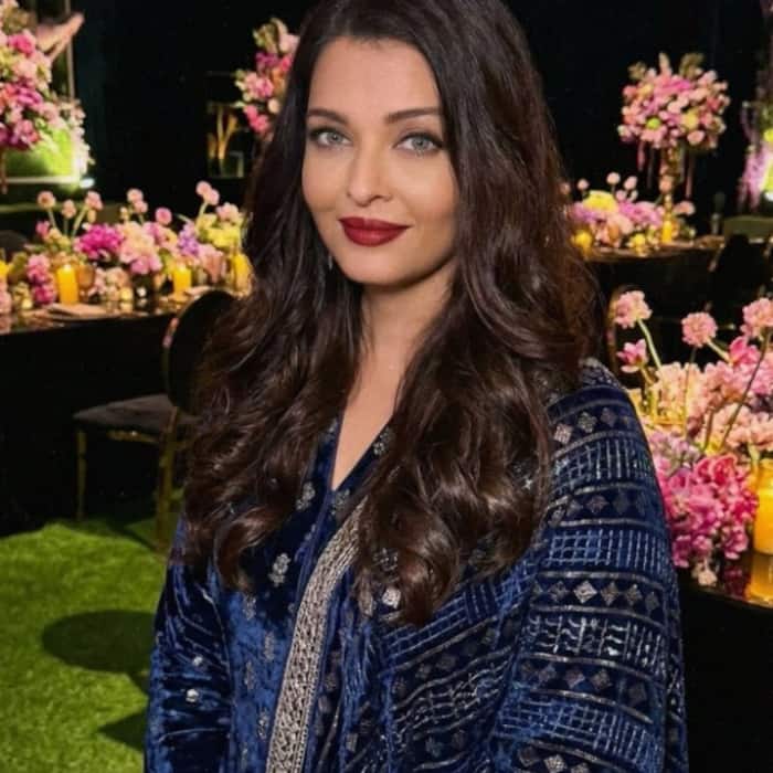 Aishwarya Rai Bachchan wore a velvet blue suit at a winter wedding