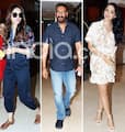 Ajay Devgn, Rakul Preet And Kiara Advani Greet Paps as They Post at The Airport