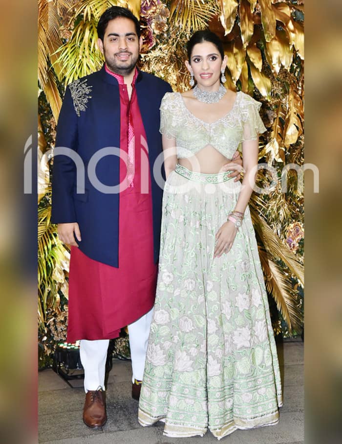 Akash Ambani and Shloka Ambani at Armaan Jains wedding reception