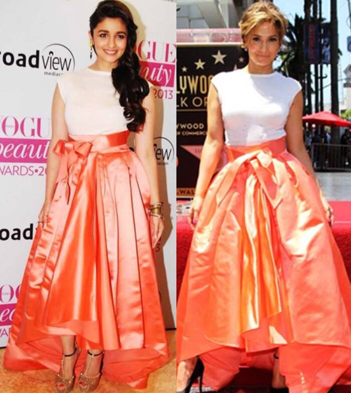 Alia Bhatt and Jennifer Lopez in Dior outfit