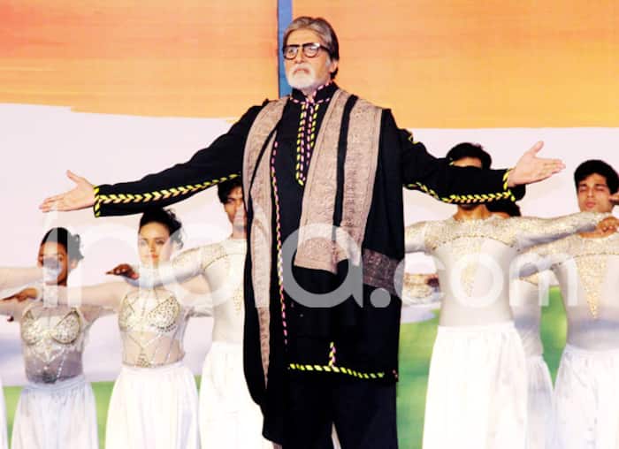 Amitabh Bachchan performs on stage