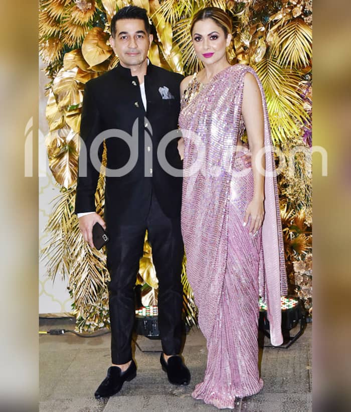 Amrita Arora and Shakeel Ladak at Armaan Jains wedding reception