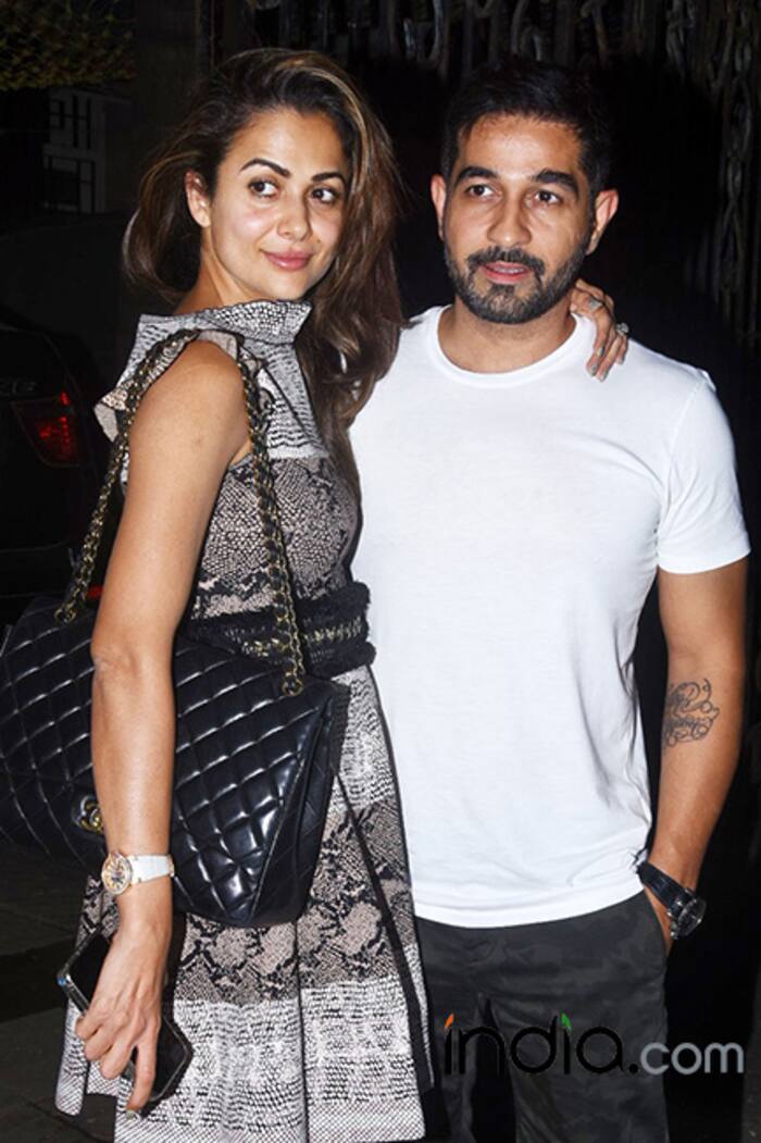 Amrita Arora with husband Shakeel Ladak at Arpita Khan’s Christmas bash