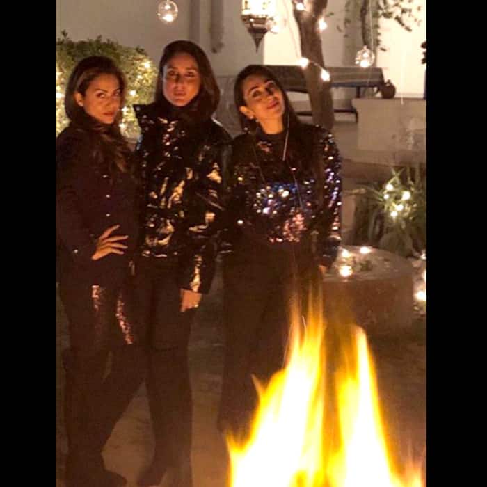 Amrita Arora with Kareena and Karisma Kapoor at the Pataudi palace