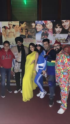 Photos: Janhvi Kapoor Rocks Sridevi's Yellow Saree Look From Chandni at 90s Bollywood-Themed Party