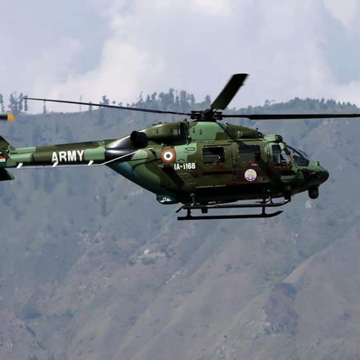 An army helicopter near the Uri army camp