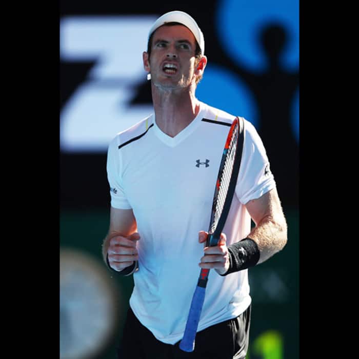 Andy Murray celebrates his victory during Day 1 of Australian Open 2017
