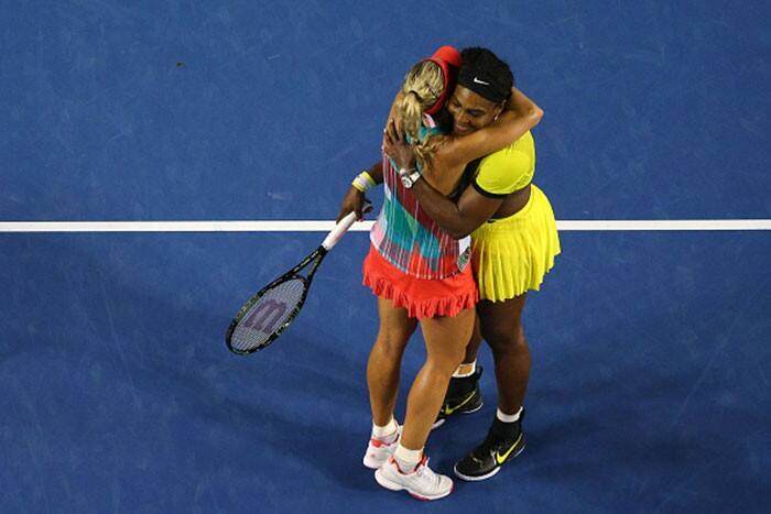 Angelique Kerber and Serena Williams in one frame during Australian Open 2016