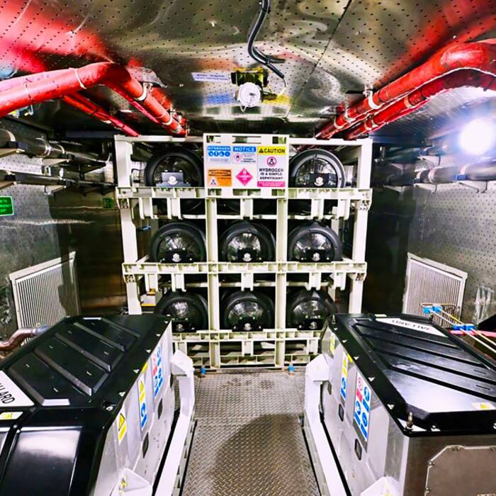 Another internal image of Indias first hydrogen-powered train ahead of its launch.